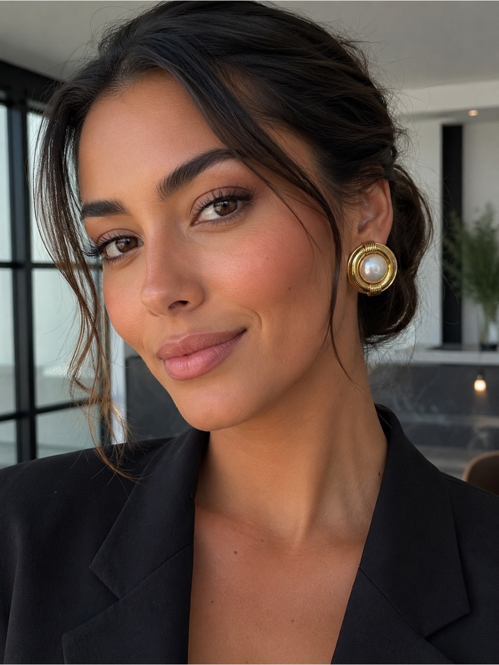 CHANEL Vintage Gold tone and Pearl Clip-On Earrings